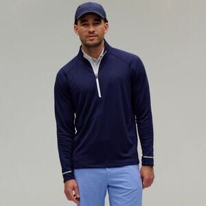 ZERO RESTRICTION Men's Z425 Lightweight Quarter Zip Pullover Navy Blue